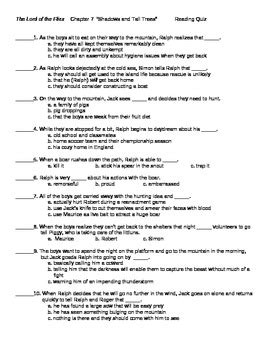 Lord Of The Flies Questions And Answers Chapter 6 Reader