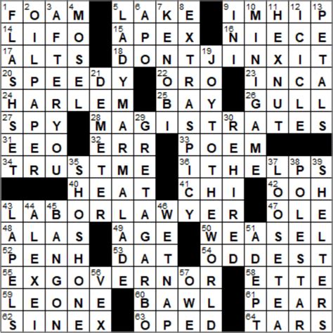 Los Angeles Crossword Answers PDF