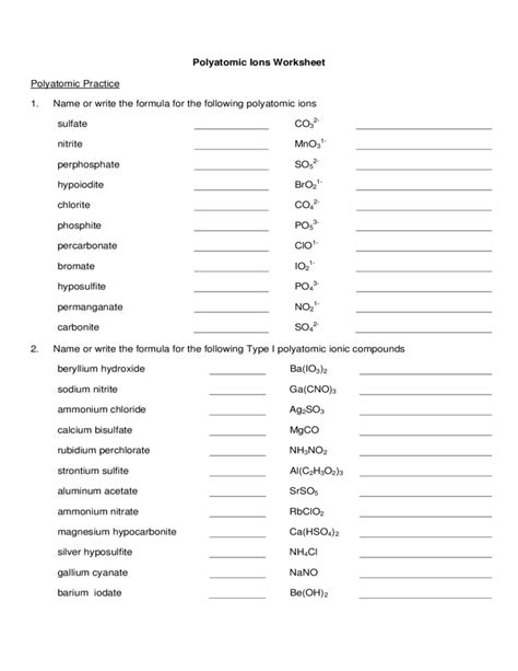 Lots Of Ionic Naming Practice Problems Answer Key PDF