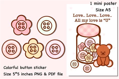 Lovely Button Sticker Iphone sticker Doc