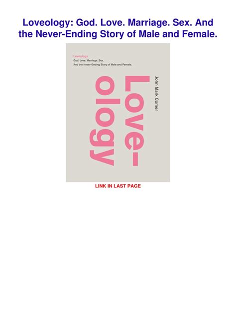 Loveology God Love Marriage Sex And the Never-Ending Story of Male and Female PDF