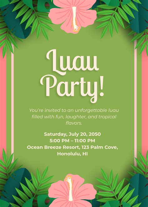 Luau Invitation Template