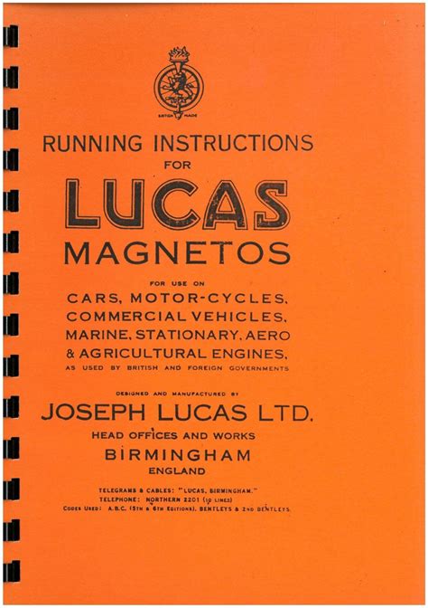 Lucas Magneto Service Manual Ebook PDF