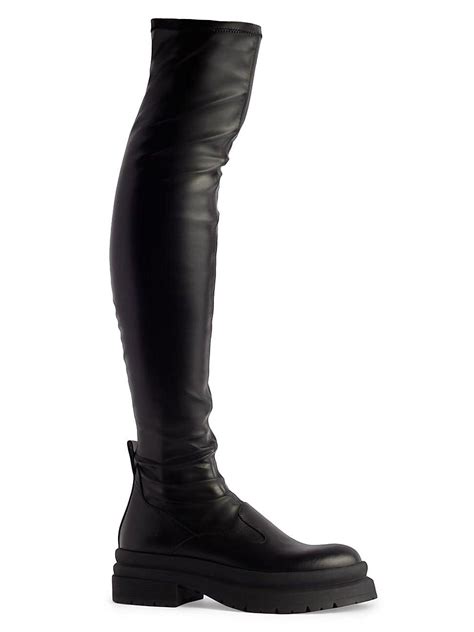 Lug Sole Knee High Boots