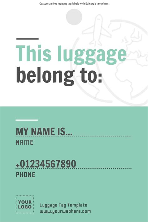 Luggage Label Templates Free