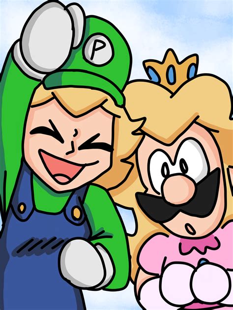 Luigi Dressed as Peach: A Tale of Two Mustaches