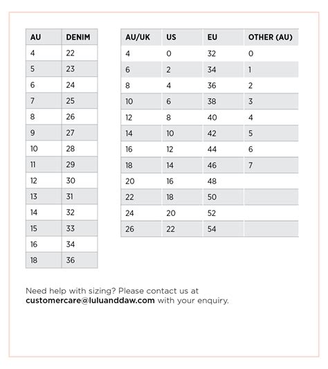 Lulu Size Chart: A Comprehensive Guide