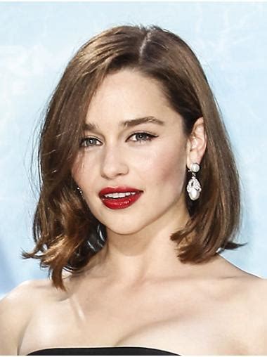 Lustrous and Voluminous: Wavy 12" Chin Length Brown Synthetic Emilia Clarke Wigs to Rock in 2025