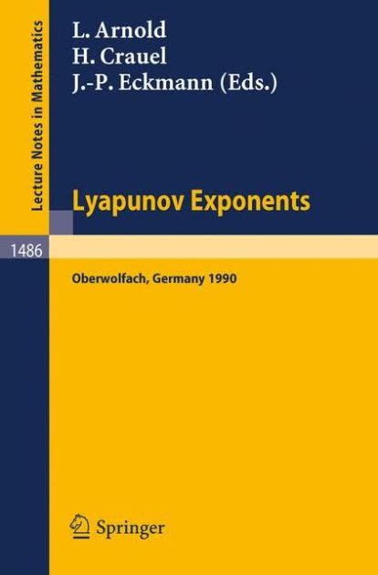 Lyapunov Exponents Proceedings of a Conference held in Oberwolfach PDF