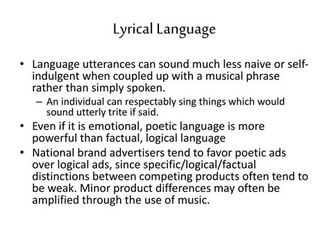 Lyrical Language: