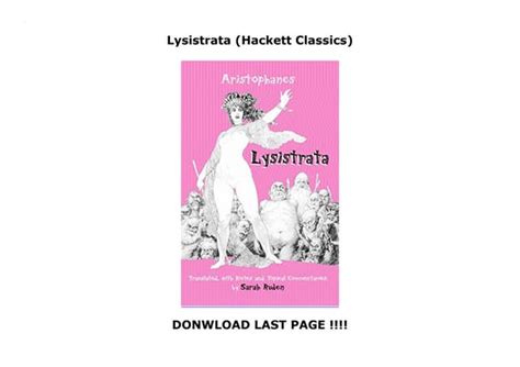 Lysistrata Hackett Classics Kindle Editon