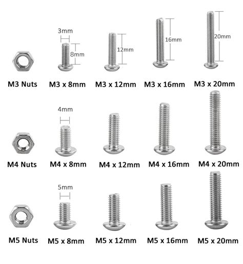 M4 Screw Size Chart