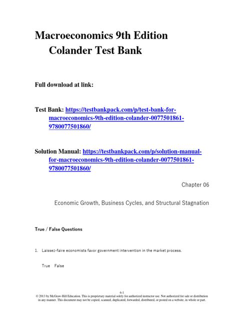 MACROECONOMICS BY COLANDER 9TH EDITION Ebook PDF