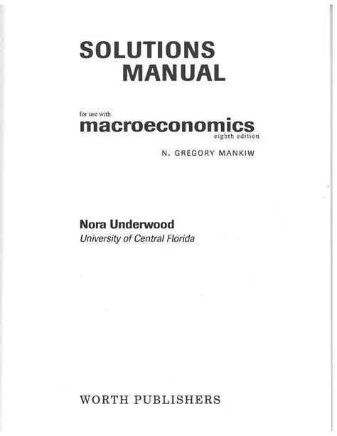 MACROECONOMICS MANKIW 8TH EDITION SOLUTIONS MANUAL Ebook Kindle Editon