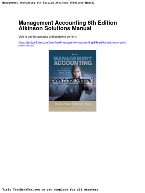 MANAGEMENT ACCOUNTING 6TH EDITION ATKINSON SOLUTION MANUAL Ebook Doc