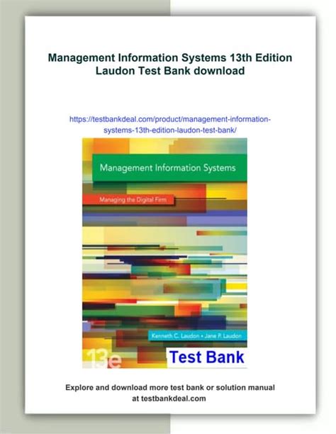 MANAGEMENT INFORMATION SYSTEMS 13TH TEST BANK Ebook PDF