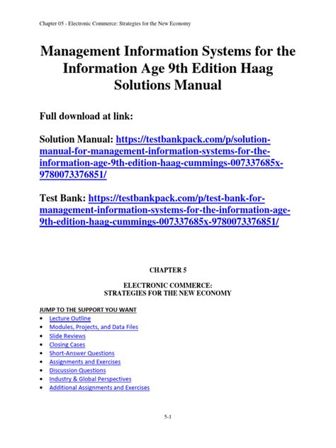 MANAGEMENT INFORMATION SYSTEMS FOR THE INFORMATION AGE 9TH EDITION HAAG PDF BOOK Epub