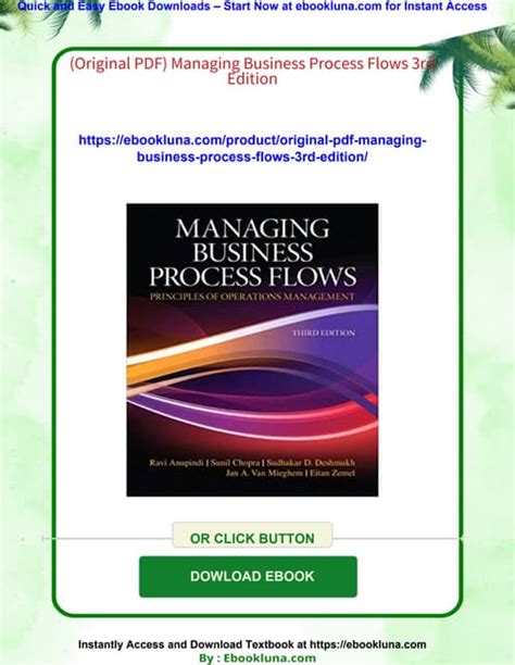 MANAGING BUSINESS PROCESS FLOWS 3RD EDITION SOLUTIONS Ebook PDF