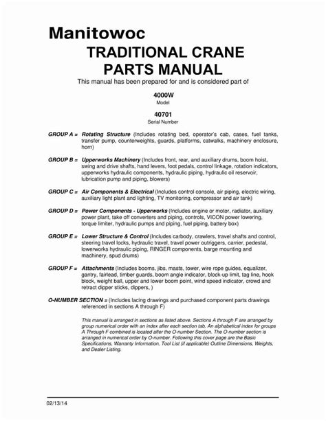 MANITOWOC 4000W OPERATORS MANUAL Ebook Epub