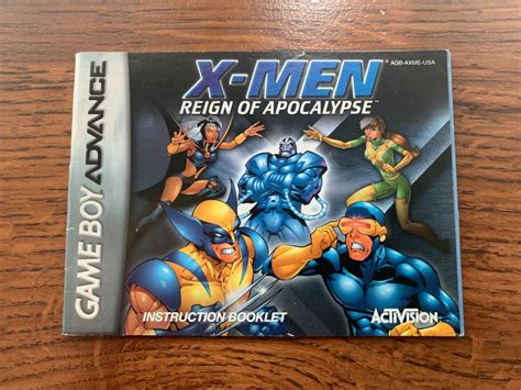 MANUAL ONLY for X-Men Reign of Apocalypse Gameboy Advance Epub