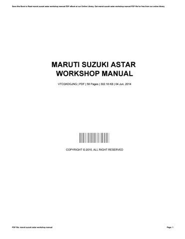 MANUAL WORKSHOP MARUTI ASTAR Ebook Ebook Kindle Editon