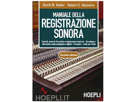 MANUALE DELLA REGISTRAZIONE SONORA Ebook Doc