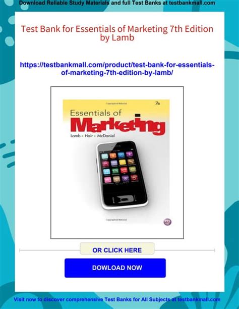 MARKETING 7TH EDITION LAMB TEST BANK Ebook Kindle Editon