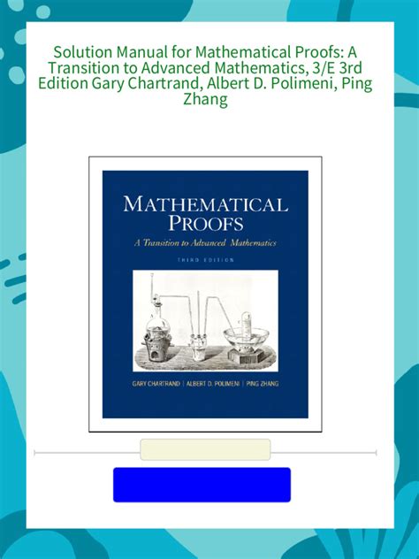 MATHEMATICAL PROOFS A TRANSITION TO ADVANCED MATHEMATICS SOLUTIONS MANUAL PDF Ebook Reader