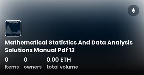 MATHEMATICAL STATISTICS DATA ANALYSIS SOLUTION MANUAL Ebook Doc