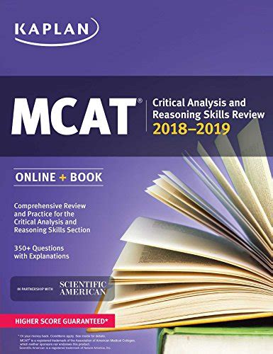 MCAT Critical Analysis and Reasoning Skills Review 2018-2019 Online Book Kaplan Test Prep Epub