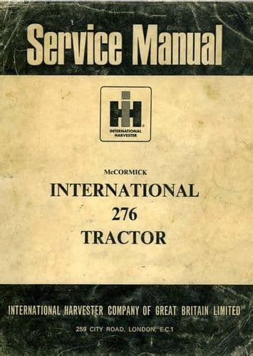 MCCORMICK INTERNATIONAL TRACTOR 276 WORKSHOP MANUAL Ebook Reader