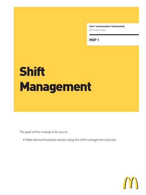 MCDONALDS SHIFT MANAGEMENT MODULE 3 ANSWERS Ebook PDF