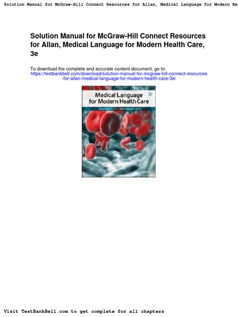 MCGRAW HILL MEDICAL LANGUAGE FOR MODERN HEALTH CARE 3E ANSWERS Ebook Reader