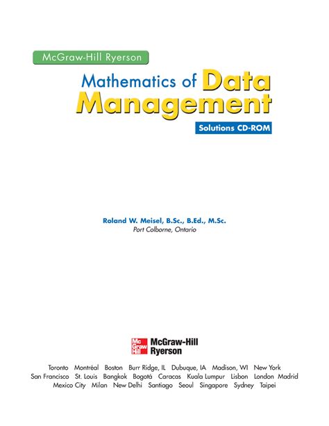 MCGRAW HILL RYERSON MATHEMATICS OF DATA MANAGEMENT SOLUTIONS MANUAL Ebook Doc