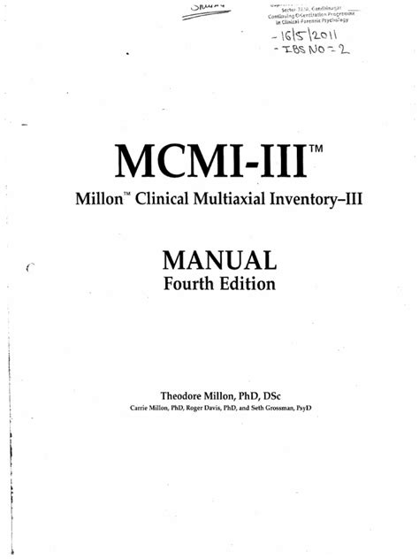 MCMI III test manual PDF Doc