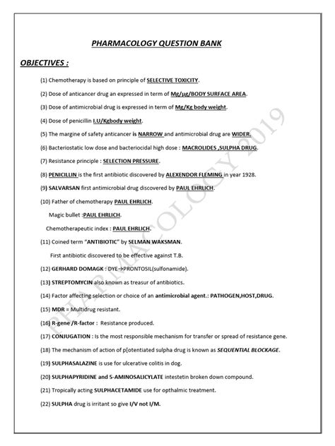 MCQ on Pharmacology Epub