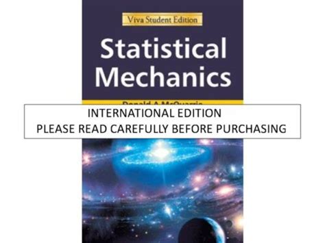 MCQUARRIE STATISTICAL MECHANICS SOLUTIONS MANUAL Ebook Doc