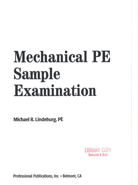 MECHANICAL PE PRACTICE EXAMINATION FREE PDF Reader