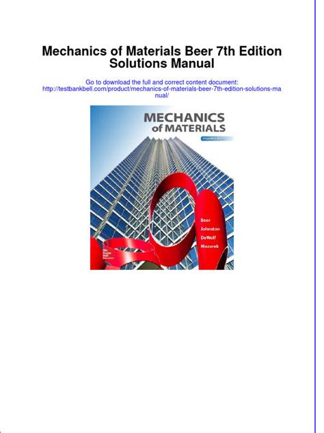 MECHANICS OF MATERIALS 7TH EDITION SOLUTIONS BEER Ebook Doc