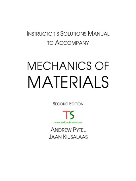 MECHANICS OF MATERIALS PYTEL SOLUTIONS MANUAL Ebook Epub