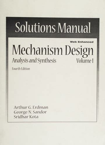 MECHANISM DESIGN ANALYSIS SYNTHESIS SOLUTION MANUAL PDF Ebook Kindle Editon