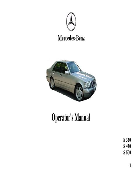 MERCEDES BENZ S320 S420 S500 OPERATOR MANUAL PDF Reader