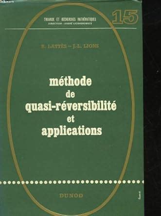 METHODE DE QUASI-REVERSIBILITE ET APPLICATIONS Ebook Reader