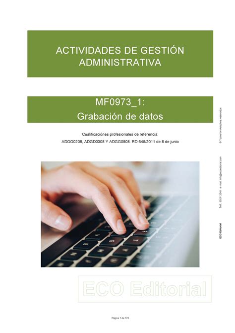 MF0973 (Transversal) GrabaciÃ³n de datos. Familia AdministraciÃ³n y gestiÃ³n Ebook Kindle Editon