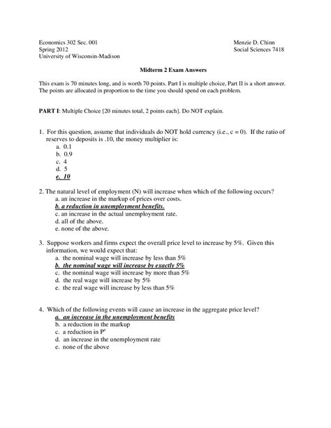 MICROECONOMICS MIDTERM EXAM QUESTIONS AND ANSWERS Ebook Reader