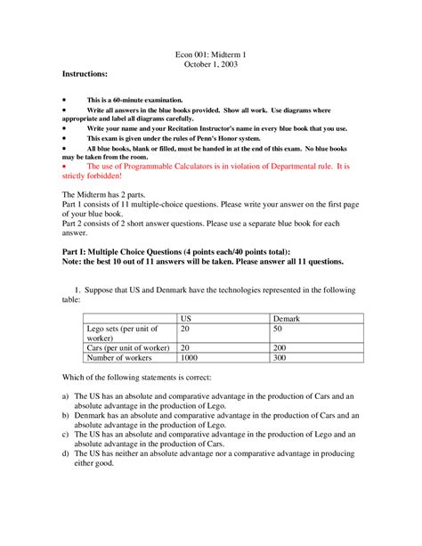 MICROECONOMICS MIDTERM EXAM QUESTIONS AND ANSWERS Ebook Reader