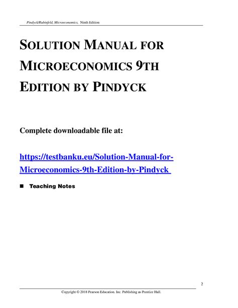 MICROECONOMICS PINDYCK 6TH EDITION SOLUTION MANUAL Ebook Epub