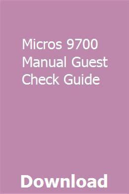 MICROS 9700 MANUAL Ebook PDF