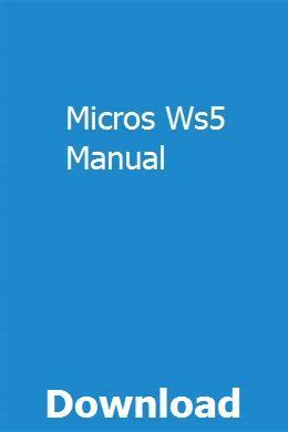 MICROS WS5 MANUAL Ebook Doc