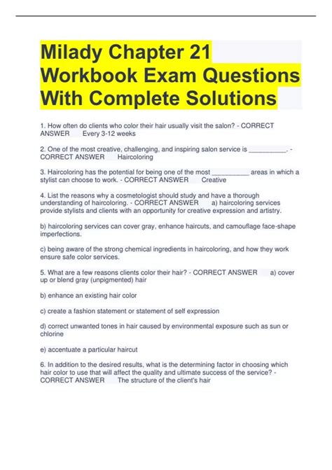 MILADY THEORY WORKBOOK ANSWERS Ebook Reader